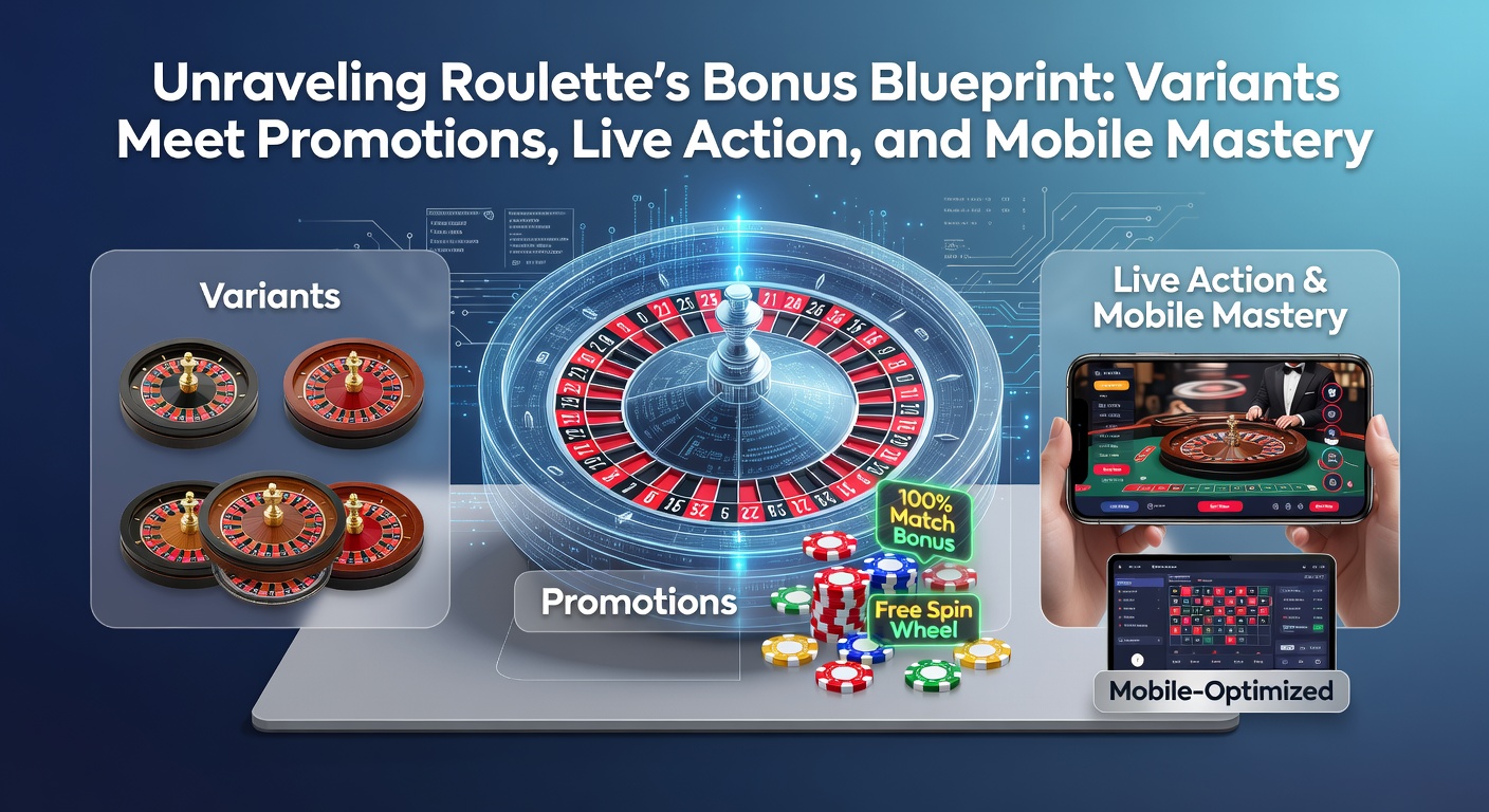 Roulette-Tisch mit Bonus-Symbolen und mobilen Geräten im Vordergrund, die Varianten und Live-Elemente darstellen